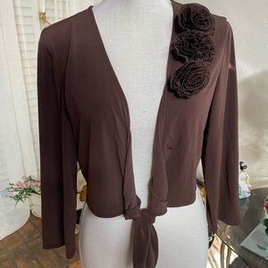 Tie Front Cropped Bolero Cover-Up Cardigan